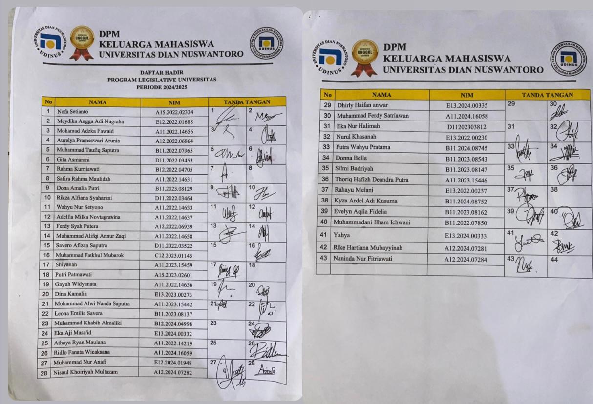 Registrasi (Hari Pertama)